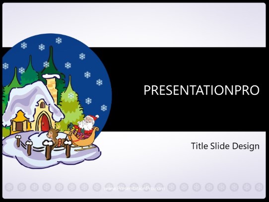 Santa Snowglobe PowerPoint Template title slide design