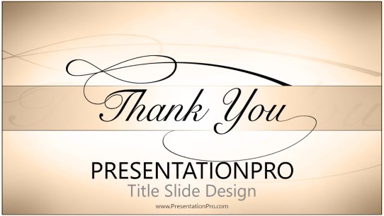 Thank You Tan Widescreen PowerPoint Template title slide design