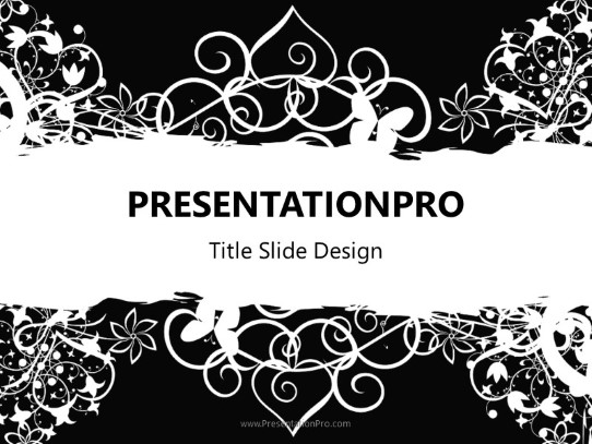 Valentine Abstract Black PowerPoint Template title slide design