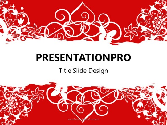 Valentine Abstract Red PowerPoint Template title slide design