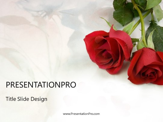 Valentine Stems PowerPoint Template title slide design