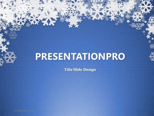 Winter Snow Blue PowerPoint Template title slide design