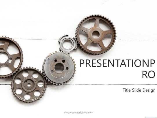 Industrial Gears PowerPoint Template title slide design