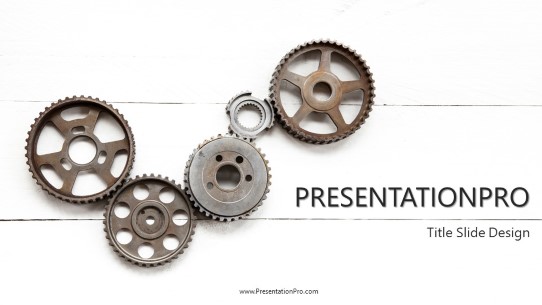 Industrial Gears Widescreen PowerPoint Template title slide design