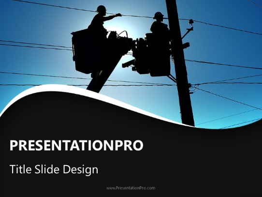 Working Linemen PowerPoint Template title slide design