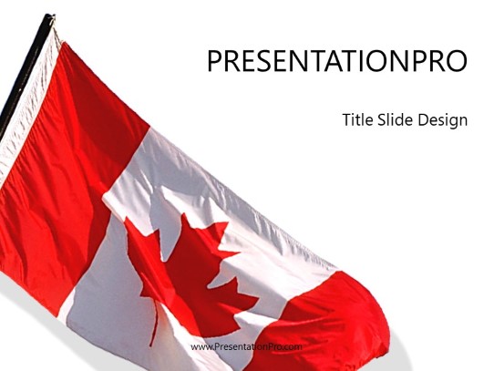 Candian Flag PowerPoint Template title slide design