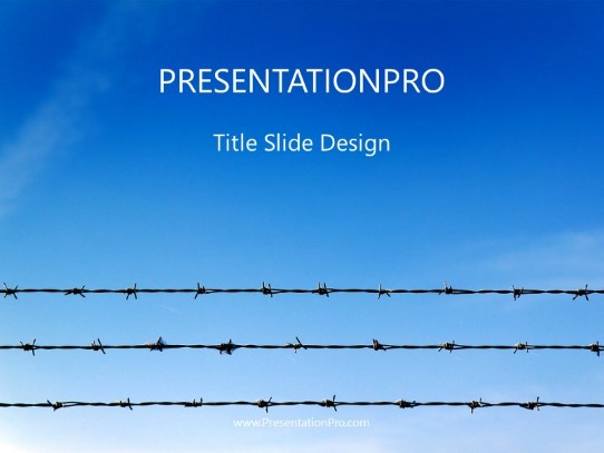Barb Wire Security PowerPoint Template title slide design
