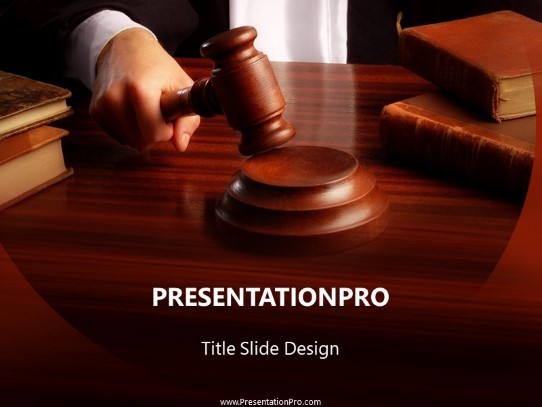 Judgement PowerPoint Template title slide design