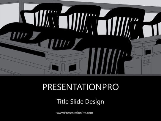 Jury Box Gray PowerPoint Template title slide design