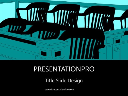 Jury Box Teal PowerPoint Template title slide design