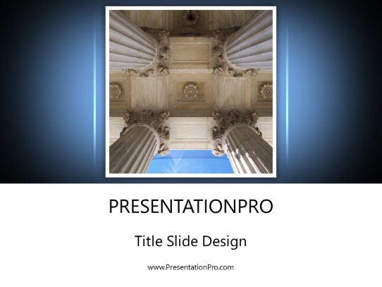 Pillars Law PowerPoint Template title slide design
