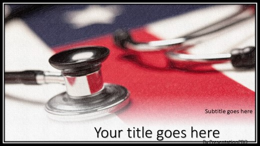 American Healthcare Widescreen PowerPoint Template title slide design