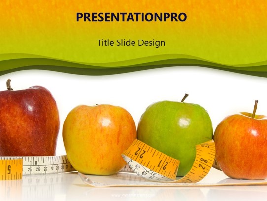 Apples Tape Measure PowerPoint Template title slide design