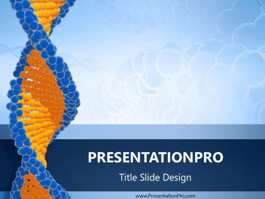 Dna Balls Blue PowerPoint Template title slide design