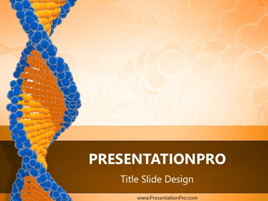 Dna Balls Orange PowerPoint Template title slide design