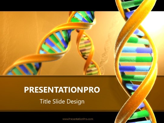 Dna Noodlebars Gold PowerPoint Template title slide design
