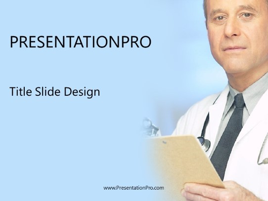 Doc Blue PowerPoint Template title slide design