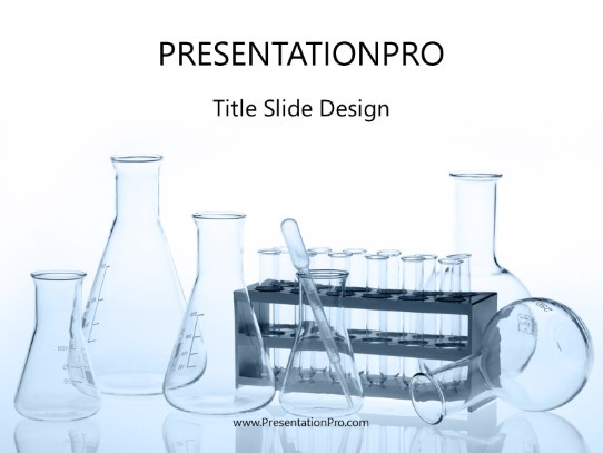 Laboratory Research Blue PowerPoint Template title slide design
