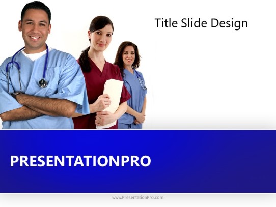 Medical Team Staff PowerPoint Template title slide design