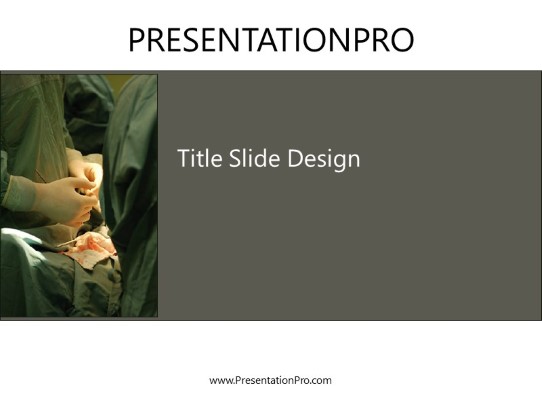 Surgery Grey PowerPoint Template title slide design