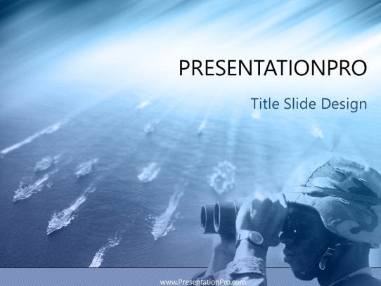 Lookout Ships PowerPoint Template title slide design