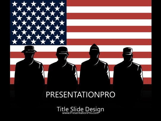 Military Silhouettes PowerPoint Template title slide design