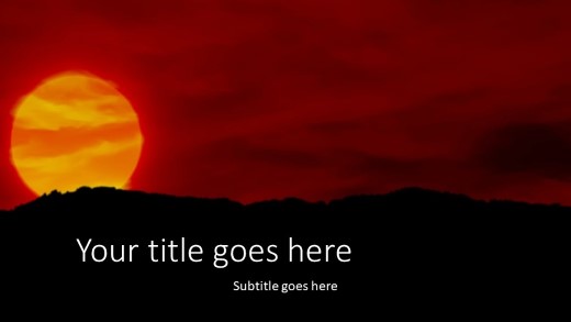 The Setting Sun Widescreen PowerPoint Template title slide design