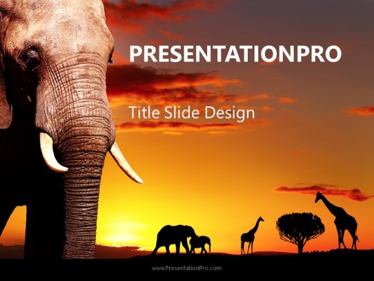 African Landscape PowerPoint Template title slide design
