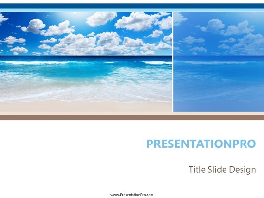 Beach Landscape PowerPoint Template title slide design