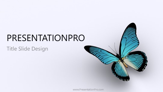 Butterfly 01 Widescreen PowerPoint Template title slide design