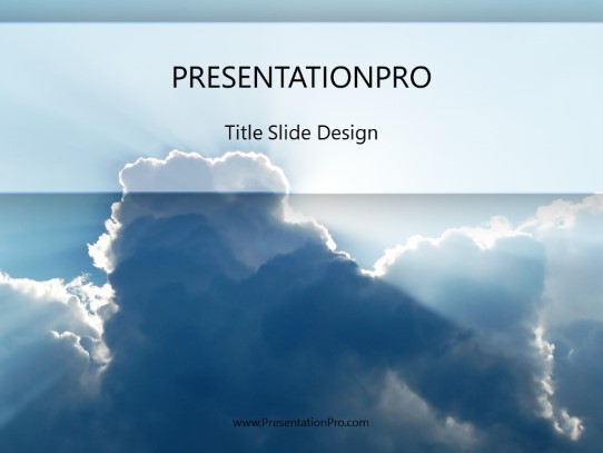 Cloud Beams PowerPoint Template title slide design