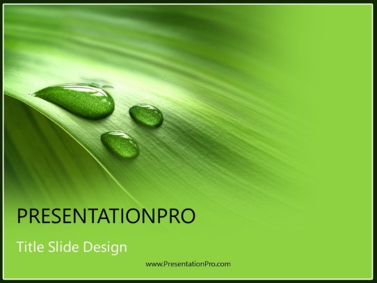 Dew Drops PowerPoint Template title slide design