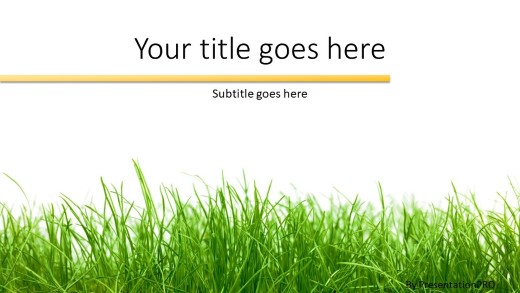 Grassy Widescreen PowerPoint Template title slide design