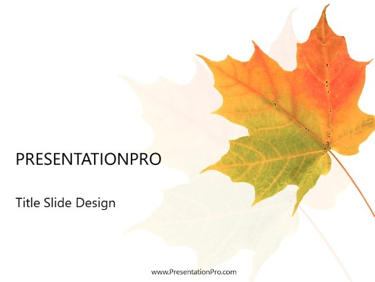 Leaf PowerPoint Template title slide design