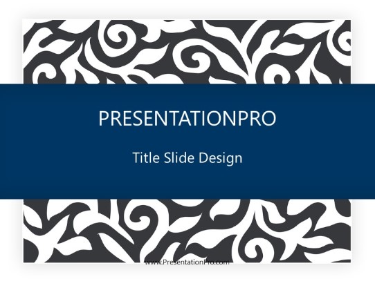 Leaf Texture Blue PowerPoint Template title slide design
