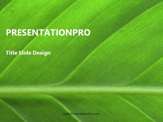 Leafy Green PowerPoint Template title slide design