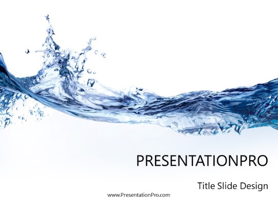 Liquid Water PowerPoint Template title slide design