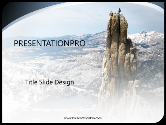 Mountain Peek PowerPoint Template title slide design