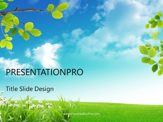 Nature Landscape PowerPoint Template title slide design