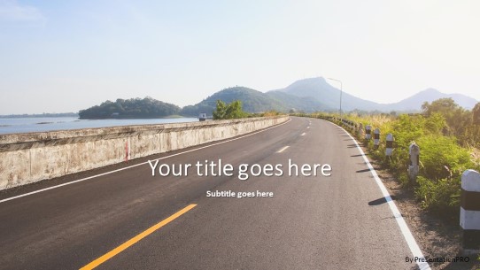 Open Road PowerPoint Template title slide design