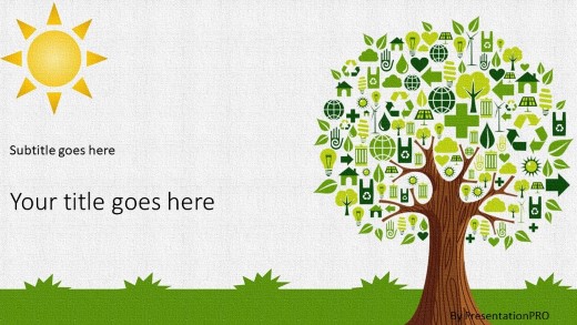 Recycle Concept Widescreen PowerPoint Template title slide design