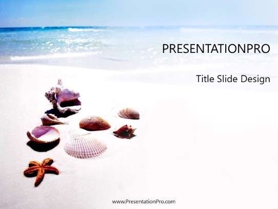 Sea Shells PowerPoint Template title slide design