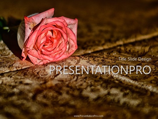 Single Rose 01 PowerPoint Template title slide design