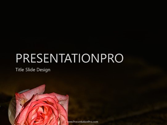 Single Rose 02 PowerPoint Template title slide design