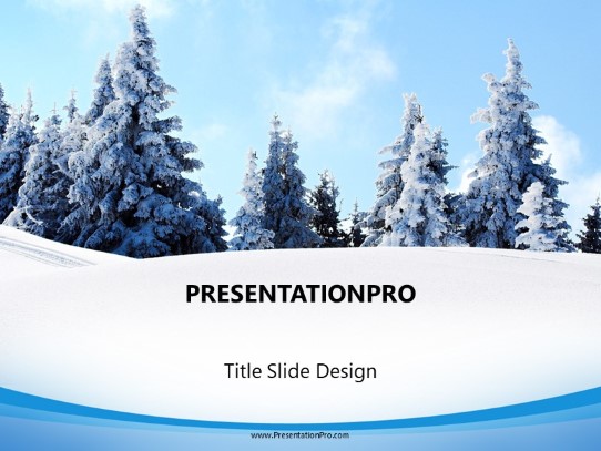 Snowy Forest PowerPoint Template title slide design