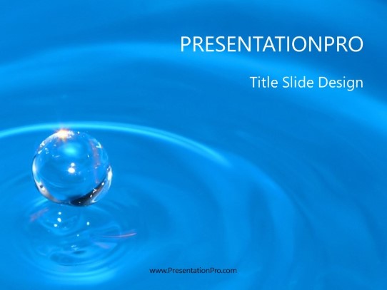 Water Drop 02 PowerPoint Template title slide design