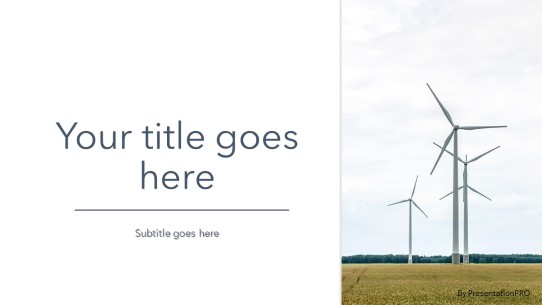 Wind Farm PowerPoint Template title slide design