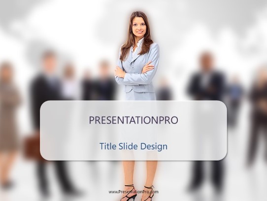 Global Woman Focus PowerPoint Template title slide design