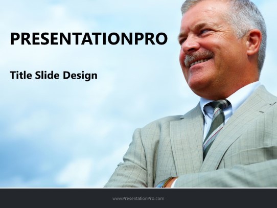Senior Clouds PowerPoint Template title slide design