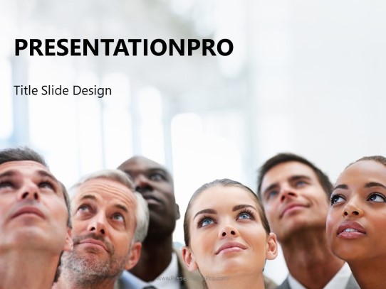 Up In Awe PowerPoint Template title slide design
